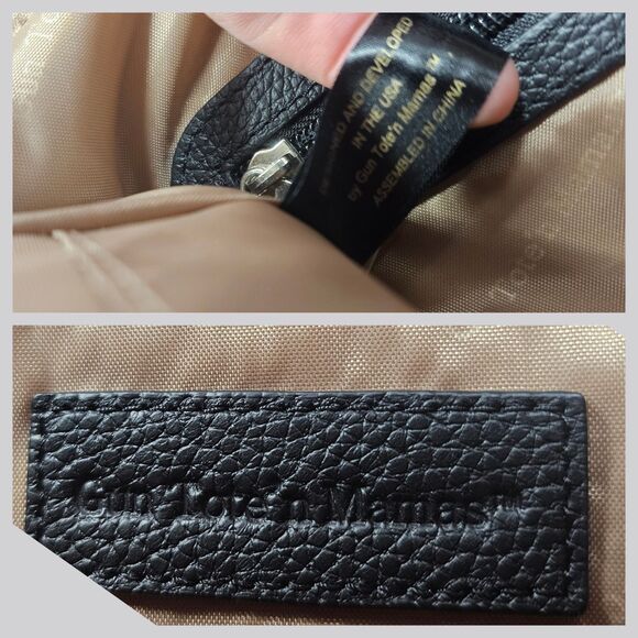 Gun Tote'n Mamas Cargo Pocket Black Leather Conceal Carry Tote Bag Turn Locks - Picture 14 of 16